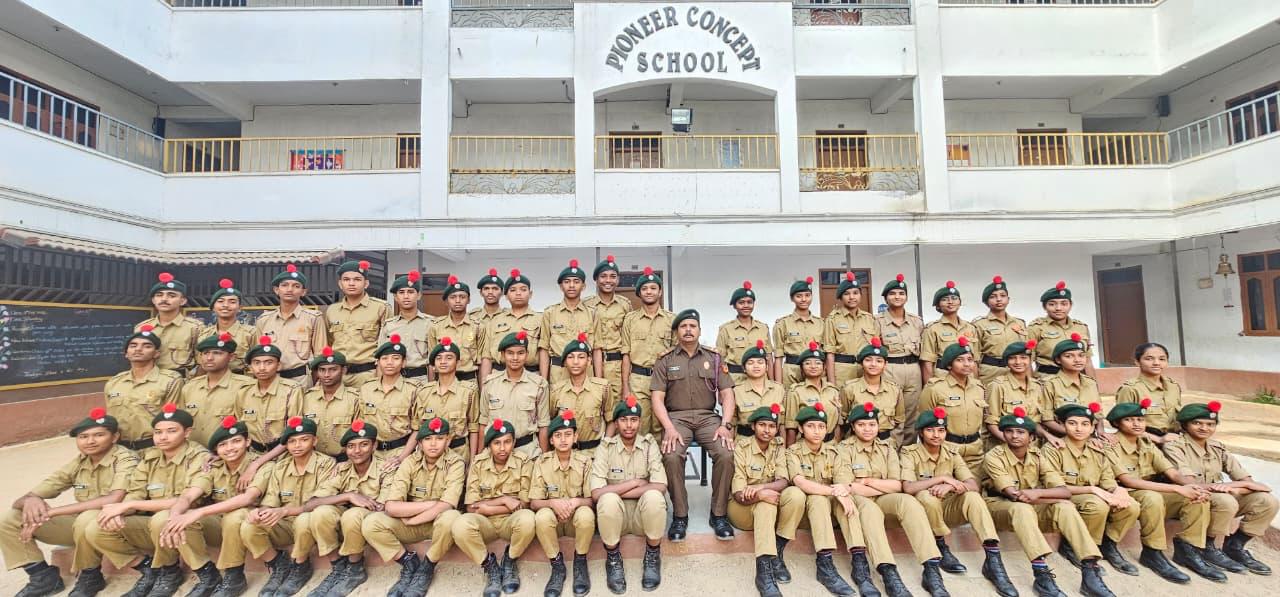 Students gathered during official general cadet enrollment protocols